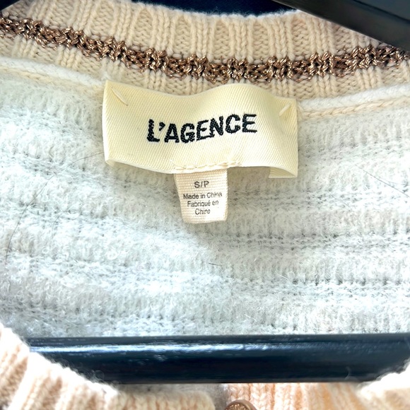 L’AGENCE Size Small Archer Stripe Cardigan - Picture 3 of 5